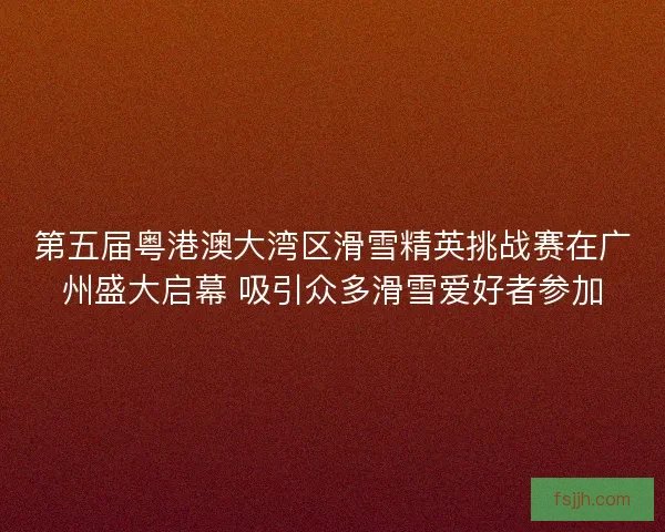 第五届粤港澳大湾区滑雪精英挑战赛在广州盛大启幕 吸引众多滑雪爱好者参加