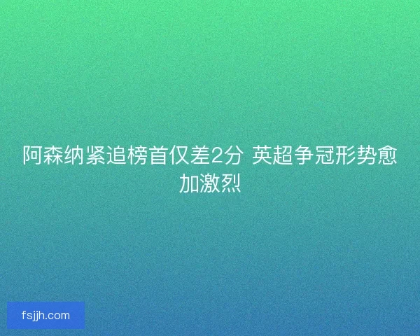 阿森纳紧追榜首仅差2分 英超争冠形势愈加激烈
